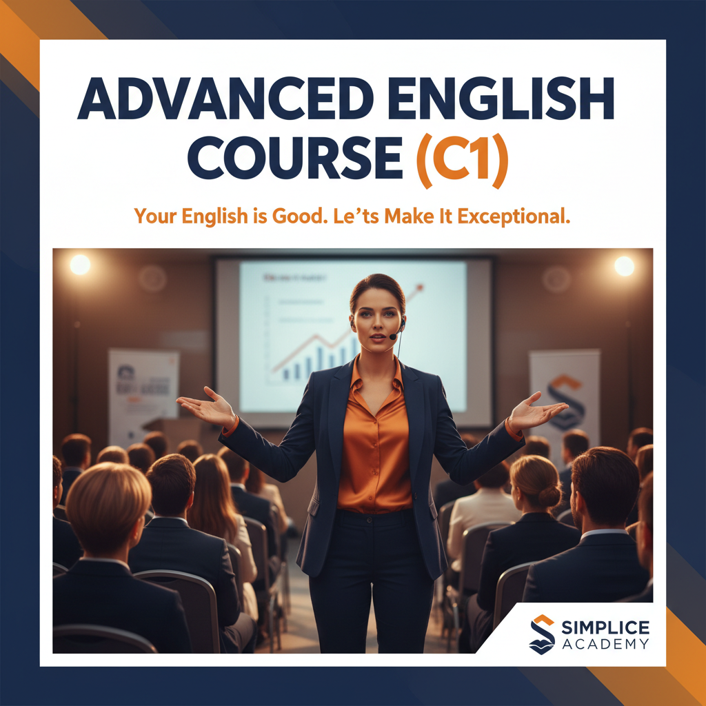 Advanced English Course (C1) - Simplice Academy ad creative